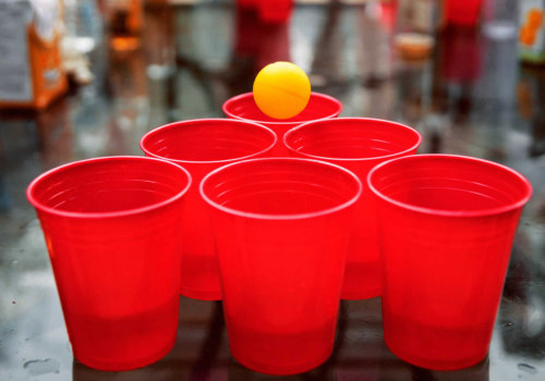 Are there any special rules for playing beer pong with different distances between cups and balls?